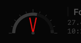 Changed pixels: both needle positions marked over a dimmed capture.